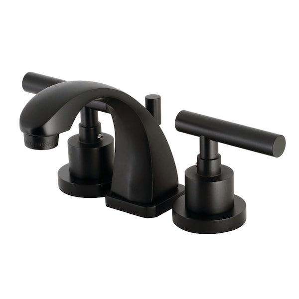 Widespread Bathroom Faucet with Brass PopUp, Matte Black